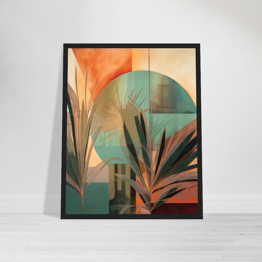 Abstract Palm Leaves Wall Art Abstract Palm Tree Art Palm Tree Canvas