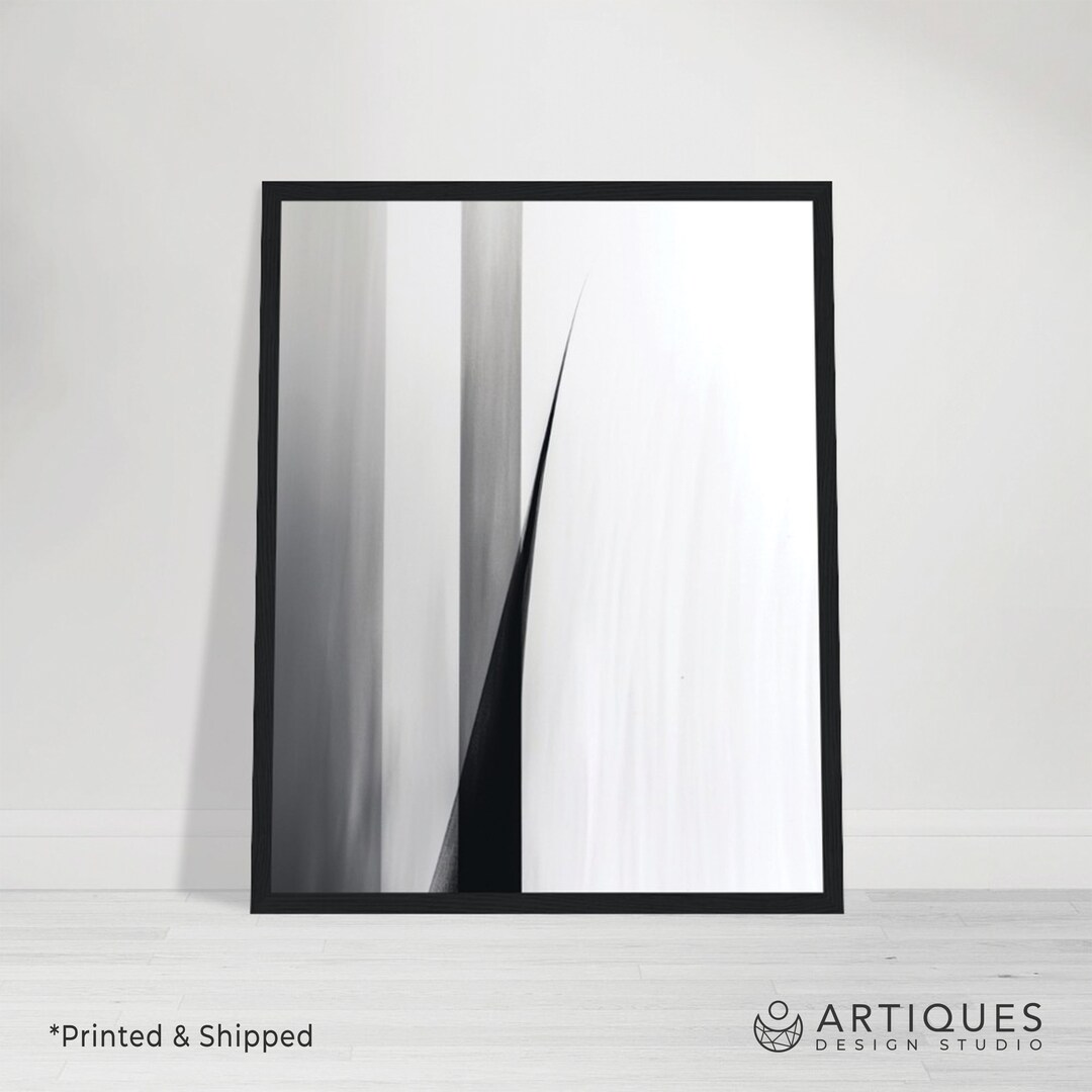 Black and Grey Wall Art Minimalist Abstract Wall Art Modern Art Canvas ...