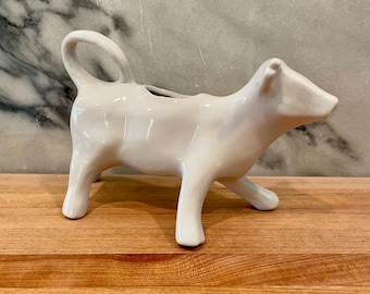 Vintage White Ceramic Cow Creamer