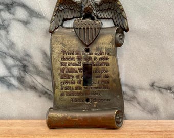 Vintage Americana Eagle Brass Plated Single Light Switch Cover