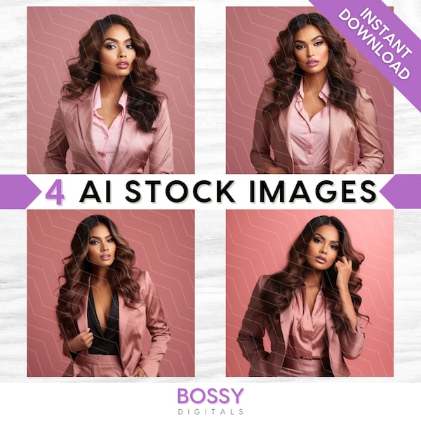 AI Stock Images, Glamorous Business Woman, Beauty Model Stock Photos, Glam, Makeup, Hair, Boss Lady, Boss Babe, Entrepreneur Lifestyle