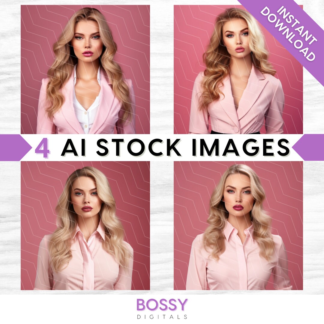 AI Stock Images, Glamorous Business Woman, Beauty Model Stock Photos
