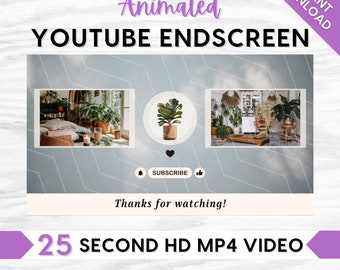 Animated Boho Motion Shadow YouTube End Screen, Outro, Instant Download, Social Media, Content Creator, Beige Natural Sunlight Shadow