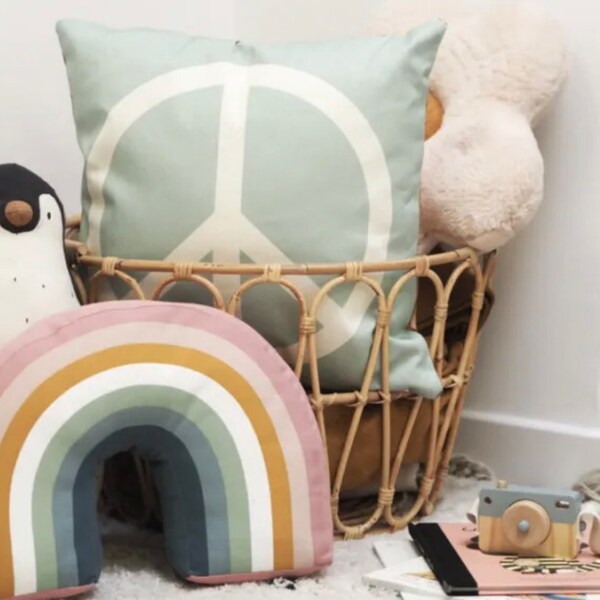 SMALL SQUARE CUSHION RAINBOW ROOM