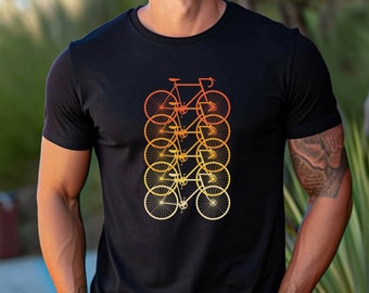 Camiseta de bicicleta retro naranja / camiseta gráfica para ciclistas y corredores