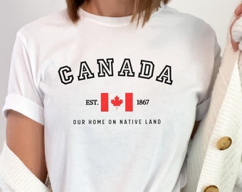 Camiseta del Día de Canadá, camiseta con la bandera canadiense, camiseta de regalo canadiense, camiseta &quot;Canadiense Fuerte y Libre&quot;, camiseta del Día de Canadá. Traje para el 1 de julio.