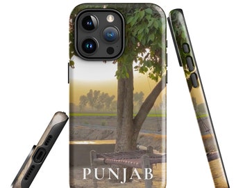 Funda resistente de Punjab para iPhone / Funda con imagen de un pueblo de Punjab / Funda para teléfono con un granjero punjabi / Funda para teléfono con estilo de vida de un granjero punjabi desi / Memoria de Panjab