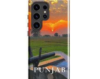 Funda resistente para Samsung Punjab / Funda con imagen de pozo tubular de granjero punjabí / Estilo de vida de aldea desi / Funda para teléfono con la patria de Punjab, India / Funda i m Punjab