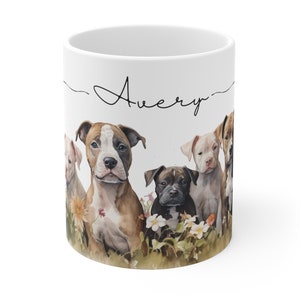 Pitbull Coffee Mug, Custom Pitbull Mug, Personalized Pitbull Mug, Pitbull Art, Gift for Pitbull Owner, Pitbull Mom, Pitbull Dad Gift