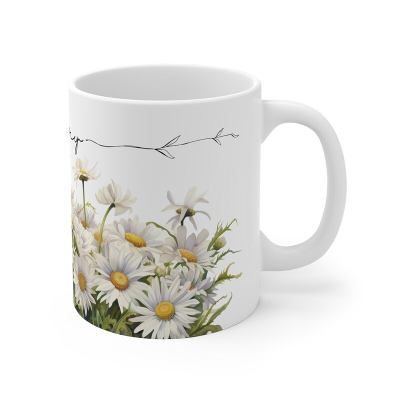 Personalized Daisy Coffee Mug, Custom Name Gift image 4