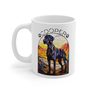 Great Dane Mug, Stained Glass Dog, Dog Tea Cup, Dog Lover Gift, Great Dane Gift, Great Dane Art, Great Dane Mom, Great Dane Dad, Dog Gift
