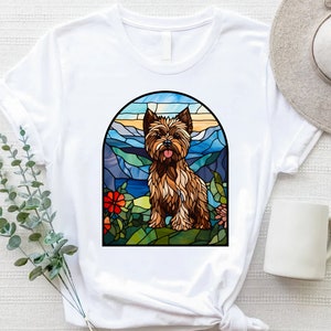 Yorkie Shirt, Stained Glass Dog, Dog T Shirt, Dog Lover Gift, Yorkshire Terrier Gift, Yorkie Art, Yorkie Clothes, Yorkie Mom, Dog Decor
