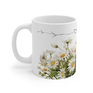 Personalized Daisy Coffee Mug, Custom Name Gift image 3
