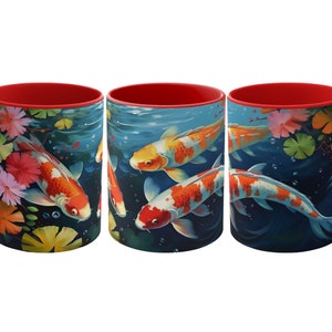 Koi Fish Coffee Mug, Japanese Koi Fish Mug, Koi Fish Pond, Gift for Koi Fish Owner, Gift for Koi Fish Lover, Koi Fish Tea Cup