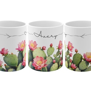 Prickly Pear Cactus, Prickly Pear Cactus Gift, Custom Prickly Pear Cactus Mug, Personalized Prickly Pear Cactus Mug, Gift for Cactus Lover