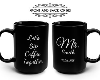 Custom Mr and Mrs Coffee Mug Set, Unique Anniversary Gift - Etsy