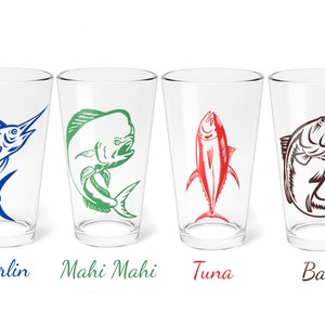 Fishing Pint Glassware Gift, Fishing Gift, Gift for Fisherman, Fishing Themed Gift, Gift for Outdoorsman, Gift for Fishing Lovers