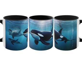 Orca Whale Coffee Mug, Majestic Ocean Art, Whale Lover Gift