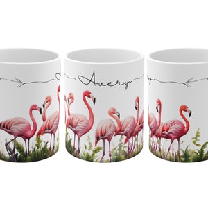 Flamingo Coffee Mug, Custom Flamingo Mug, Personalized Flamingo Mug, Flamingo Gift, Flamingo Art, Gift for Flamingo Lover