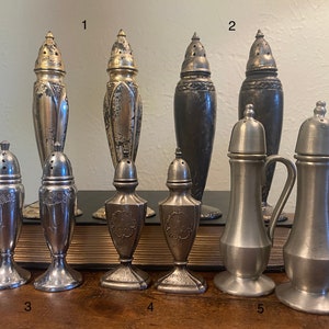 Mid Century Modern Vintage Metal Salt and Pepper Shaker Sets