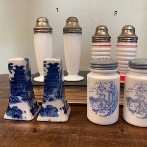 Vintage Glass Art Deco Salt and Pepper Shaker Sets