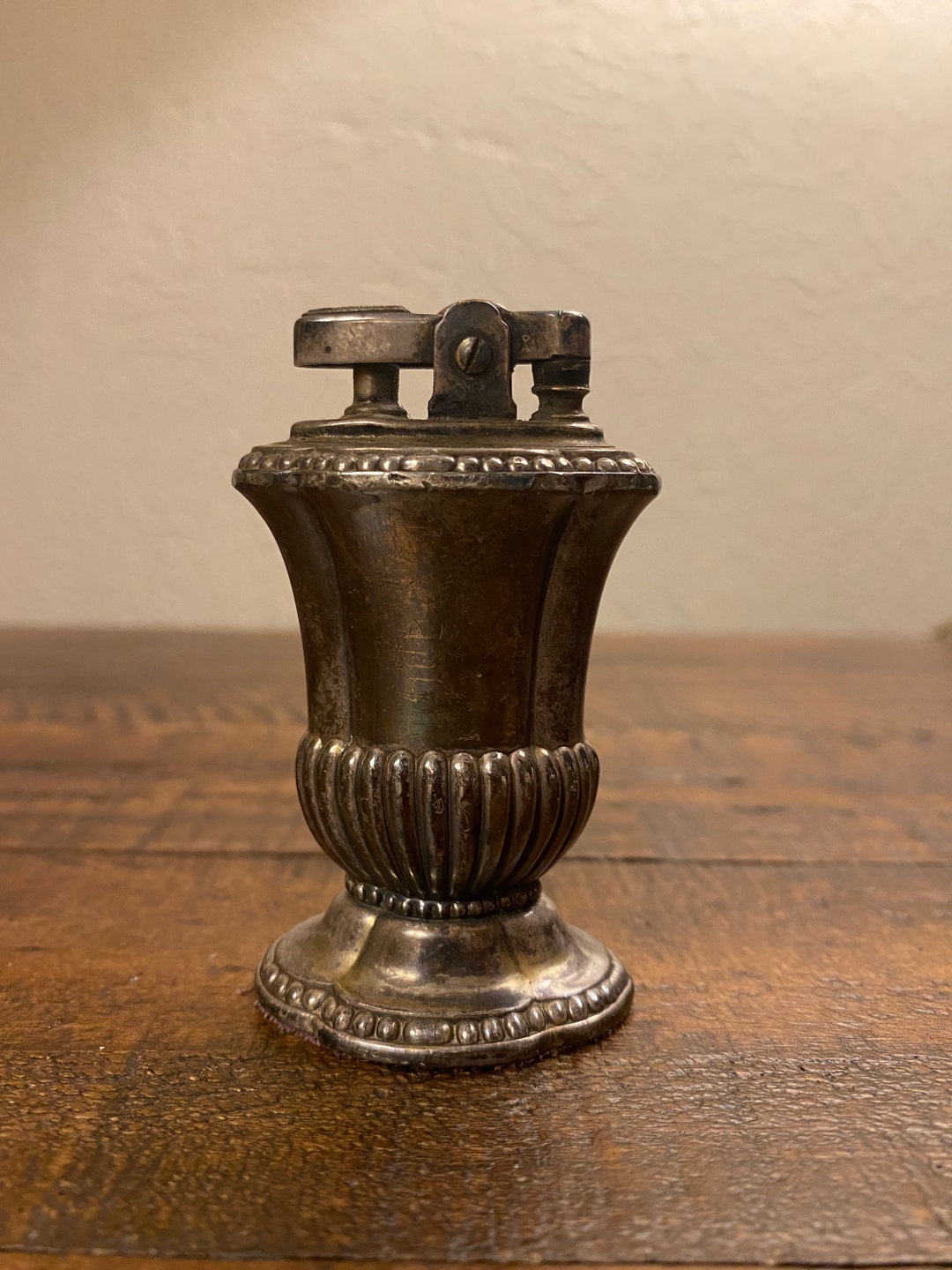 Ronson Tabletop Lighter Mayfair Pattern Silver Plated Art Deco Vintage