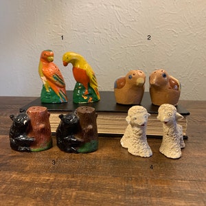 Chalkware vintage sets Animals salt and pepper shakers