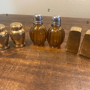 Vintage Japan Metal and Glass Salt and Pepper Shaker Sets
