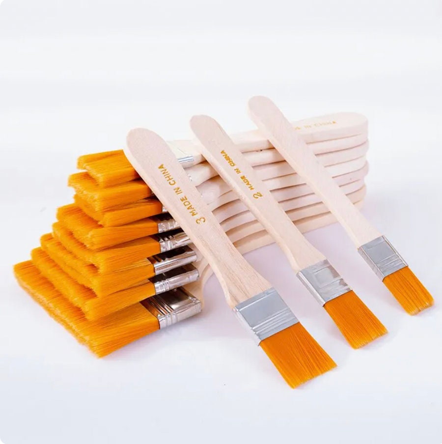 12pcs Artist Paint Brush Set Nylon Hair Round, Flat, Angle