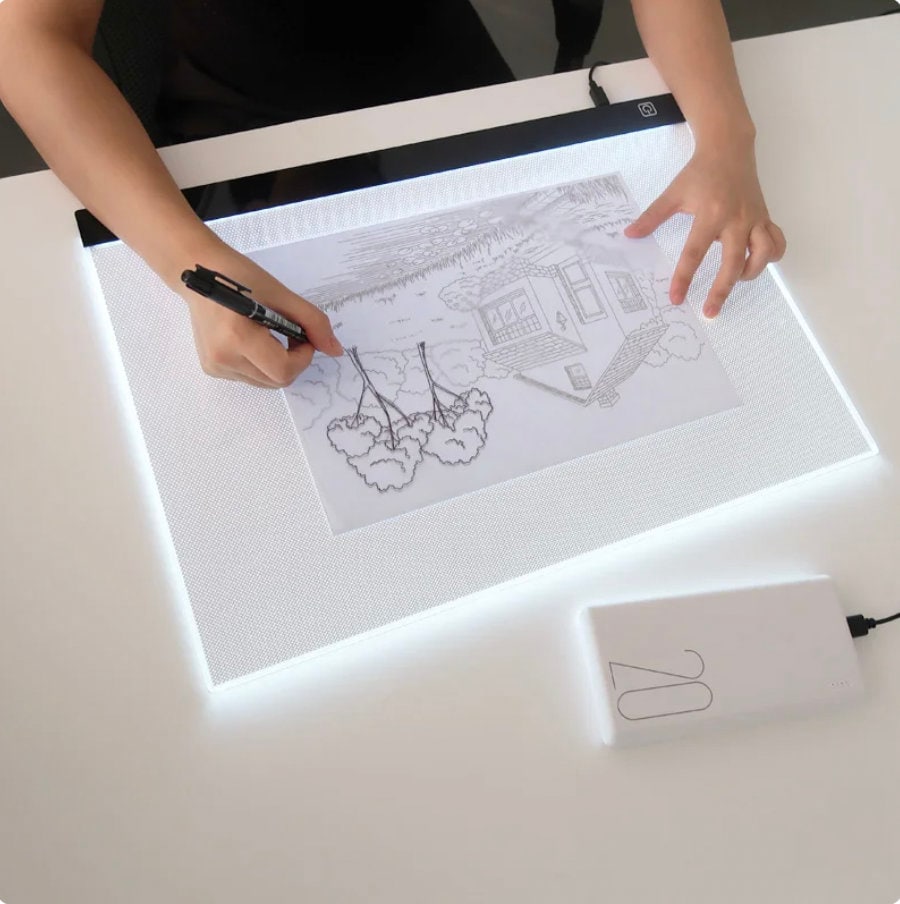 sapiential creation a4 light pad drawing pad box table board for tracing  light craft box,art tattoo drawing kit embroidery supplies for kids 9-12