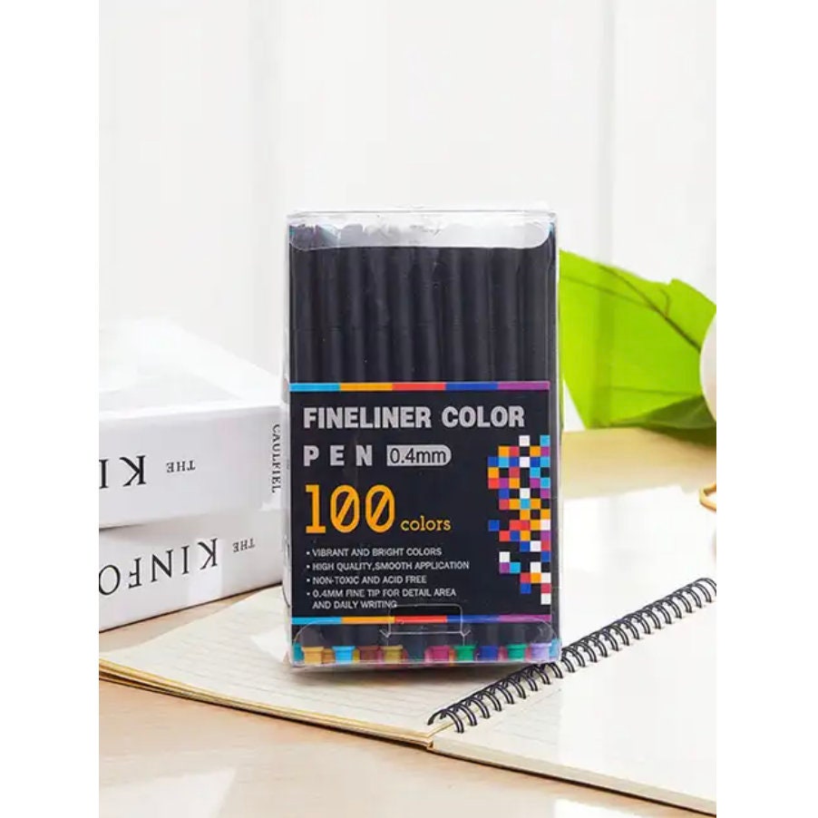 100 Colored Markers Adult Coloring Book, Drawing Markers Pens 4.7mm Chisel  & 4.1mm Bullet Twin Tips 100 Unique Colors 