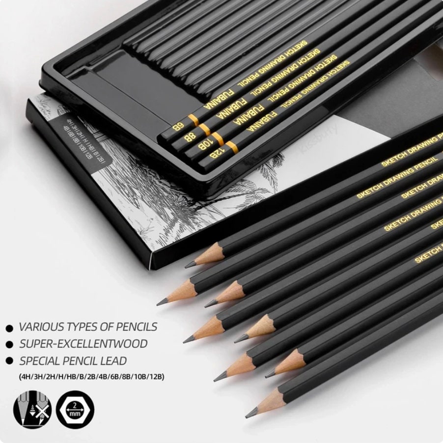 Prina 76 Pack Drawing Set Sketching Kit, Pro Art Sketch Supplies