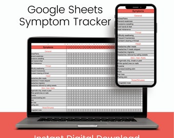 Digital Symptom Tracker, Wellness Tracker, Health Planner Printable, Wellness Planner, Health Tracker, Chronic Pain, Chronic Illness Tracker