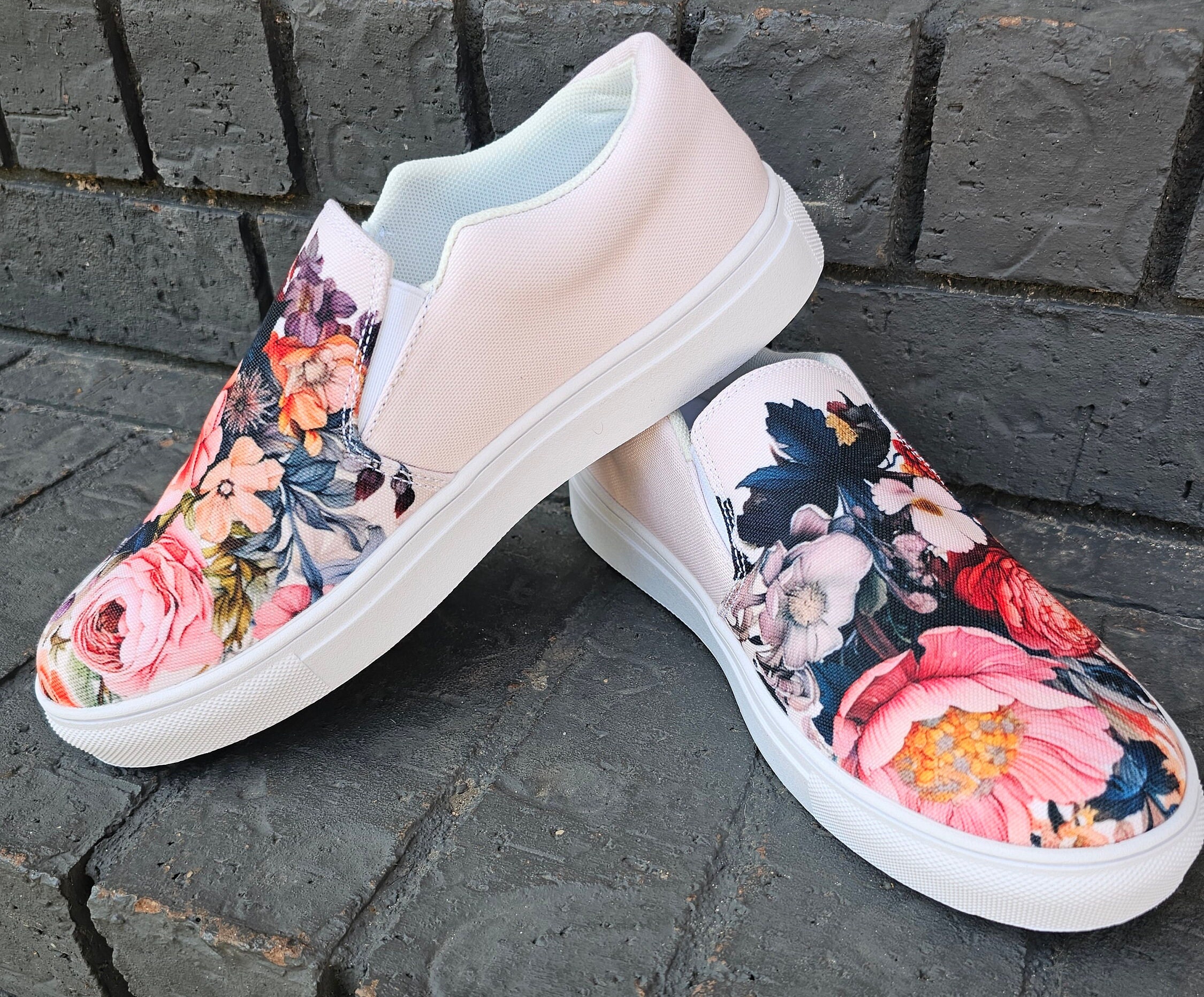 floral slip on shoes