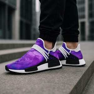 Men&#39;s/Women&#39;s purple watercolor sneakers