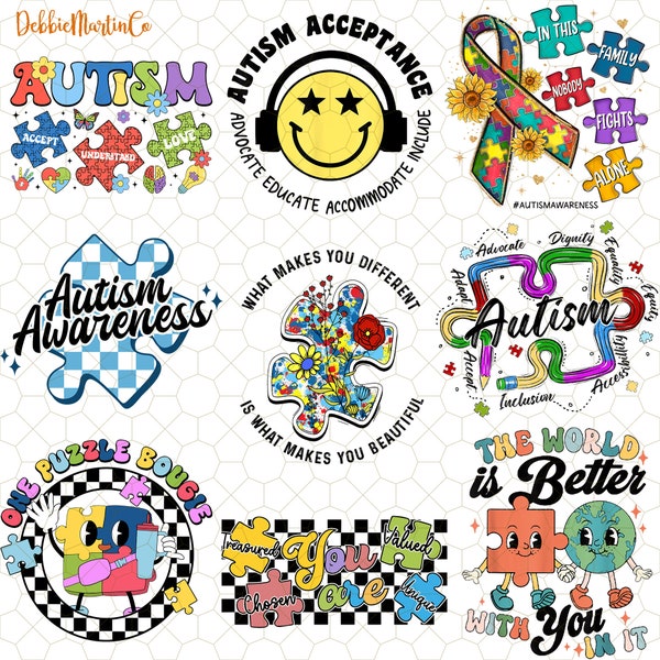 Bundle  Retro The World Is Better With You Autism Awareness Png, Sped Teacher Gift, What Makes You Different Is What Makes You Beautiful Png