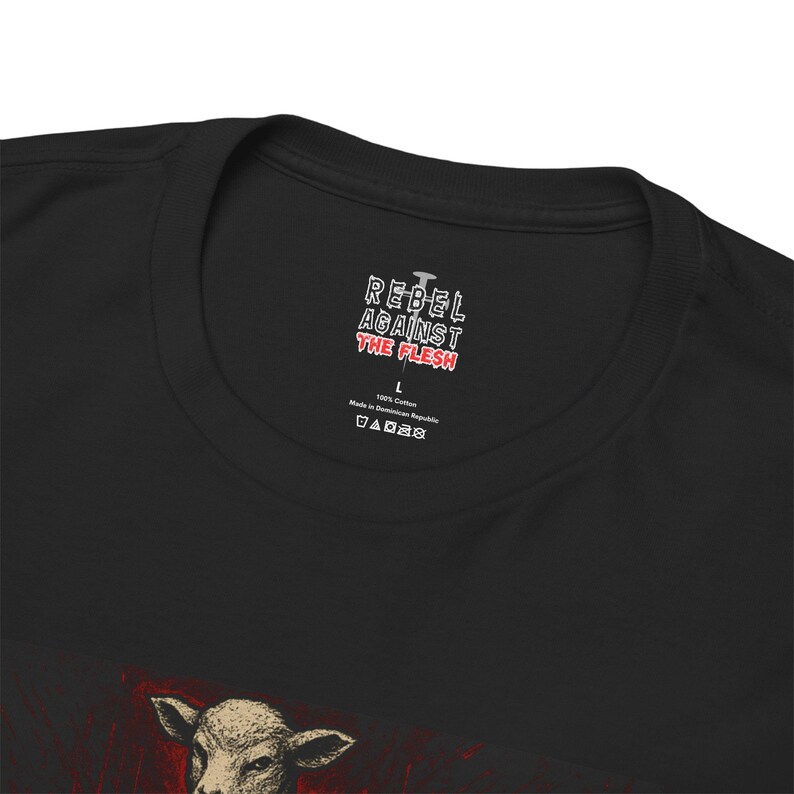 Christian Inspired Unisex Heavy Cotton Tee - 'The Lamb Has Conquered The Lion', Faith Shirt, Religious Gift, Biblical Apparel, Inspirational image 5