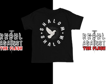Shalom Dove Vintage T-Shirt Hebrew Greeting Peace Tee Christian Shalom Shirt Gildan 5000 100% US Cotton Seamless Faith Apparel Gift