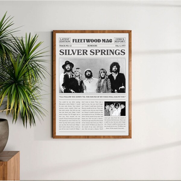 Silver Springs Fleetwood Mac Poster Etsy