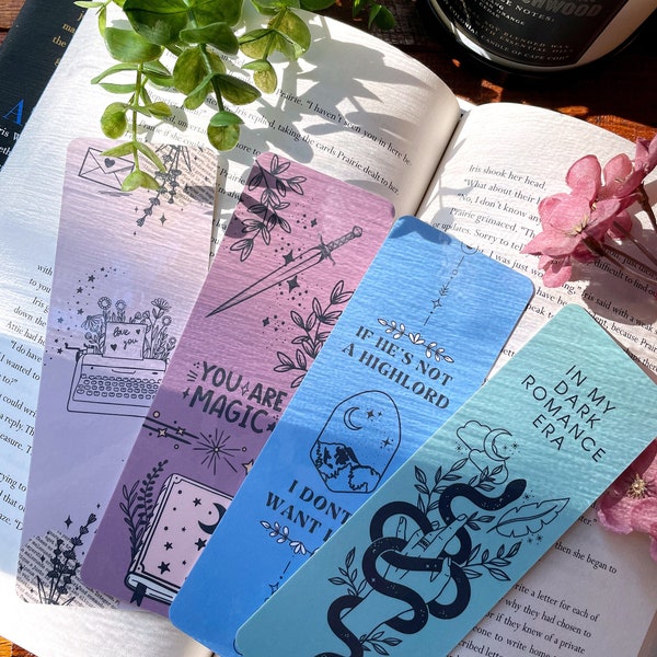 Fantasy Bookmark Bookish Bookmarks Handmade Bookmarks Laminated Bookmark Dark Romance Individual or Set Bookish Gifts Book Reader Book Lover