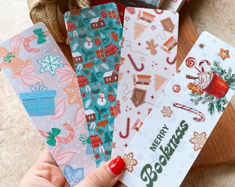 Christmas Bookmark Handmade Laminated Bookmark Cardstock Bookmark Individual or Set Christmas Edition Bookish Gifts Bookmas Winter Bookmarks