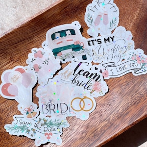 Wedding Bridal Sticker Bundle Bride To Be Wedding Day Bridal Party Bridal Shower Bachelorette Love Just Married Team Bride Save The Date