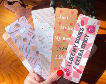 Bookish Bookmarks Colorful Retro Bookmark Handmade Bookmarks Laminated Bookmark Individual or Set Bookish Gifts Book Reader Smutty Bookmarks