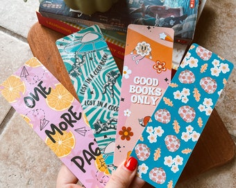 Colorful Retro Bookmark Laminated Bookmark Bookmark Individual or Set Handmade Cardstock Bookmark Fall Bookmark Bookish Gifts Book Reader