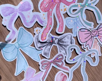Bow Sticker Bundle Ribbon Trend Sticker Pack Bookish Sticker Bundle Kindle Stickers Pack Bow Trend Pink Bow Pink Stickers Holographic Bow
