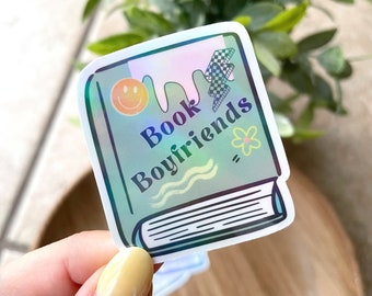 Book Boyfriend Holographic Sticker Boho Vinyl Sticker Kindle Stickers Scrapbooking Bookish Gifts Book Lover Book Shop Book worm Romamce