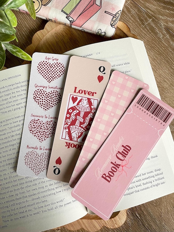 Book Lover Bookmark Collection Pink Bookmark Handmade Bookmarks Laminated Bookmark Individual or Set Bookish Gifts Valentines Bookmarks