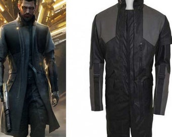 Manteau en cuir divisé Deus Ex Mankind Adam Jensen