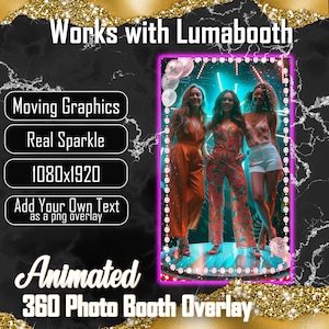 360 Animated Overlay,  Luma Booth Overlay, Lumabooth Overlay, 360 Photobooth Overlay, 360 Birthday Overlay, Sweet 16 Overlay, Pink Diamonds