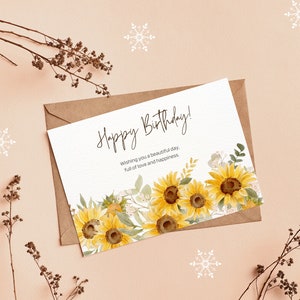 Happy Birthday Karte | Geburtstagskarten | Grußkarten | blumiges Design